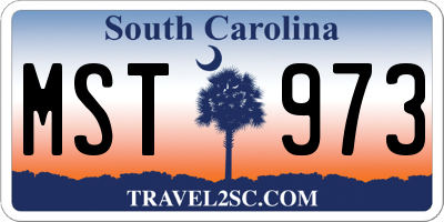 SC license plate MST973