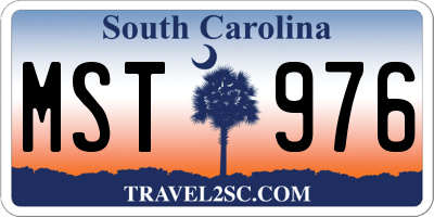 SC license plate MST976