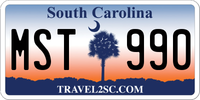 SC license plate MST990