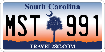 SC license plate MST991