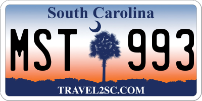 SC license plate MST993