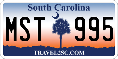 SC license plate MST995