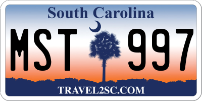 SC license plate MST997