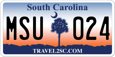 SC license plate MSU024