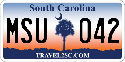SC license plate MSU042