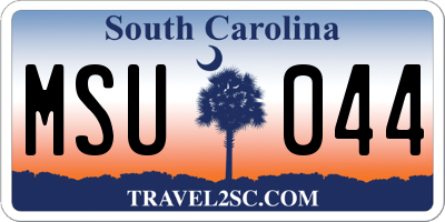 SC license plate MSU044