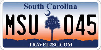 SC license plate MSU045