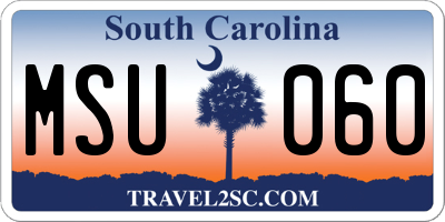 SC license plate MSU060
