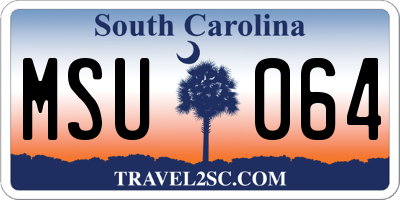 SC license plate MSU064