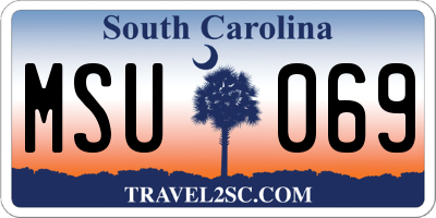 SC license plate MSU069