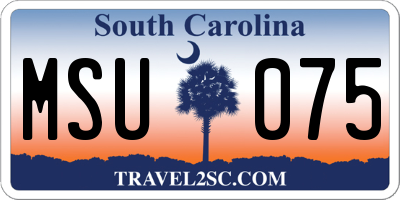 SC license plate MSU075