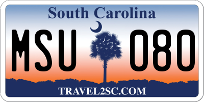 SC license plate MSU080