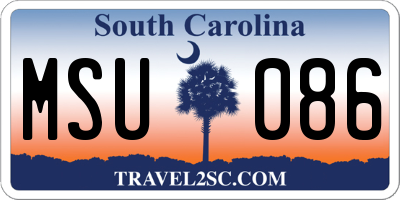 SC license plate MSU086