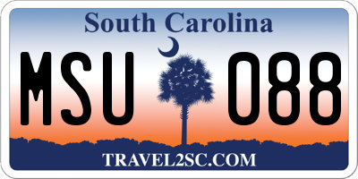 SC license plate MSU088