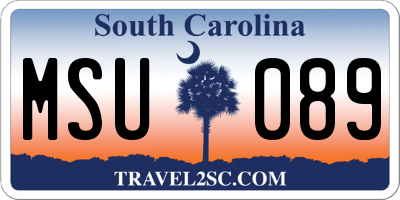 SC license plate MSU089