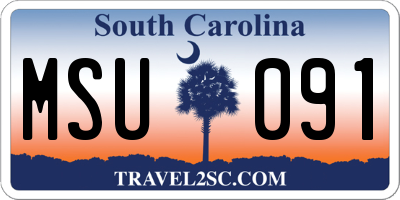 SC license plate MSU091
