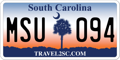 SC license plate MSU094