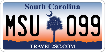 SC license plate MSU099