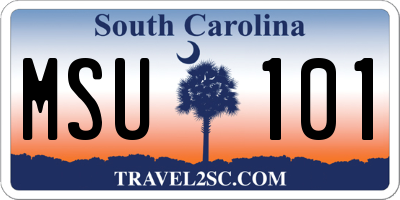 SC license plate MSU101
