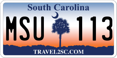 SC license plate MSU113