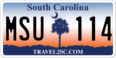 SC license plate MSU114