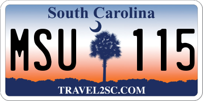 SC license plate MSU115