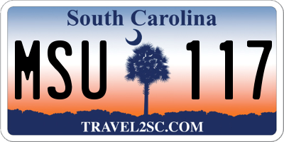 SC license plate MSU117