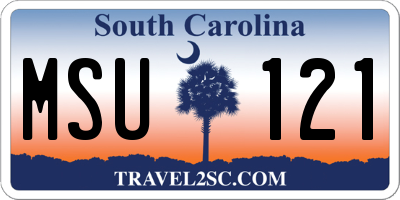 SC license plate MSU121