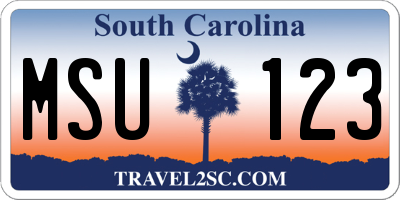 SC license plate MSU123