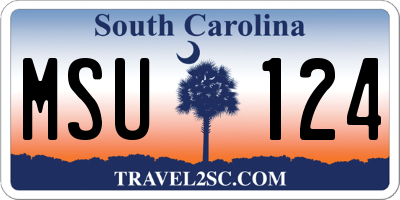 SC license plate MSU124