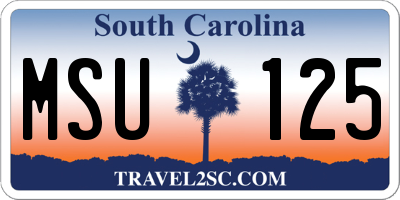 SC license plate MSU125