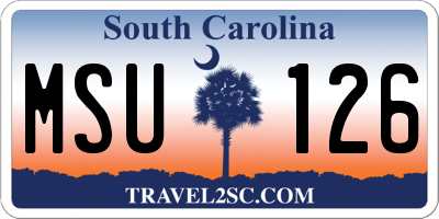 SC license plate MSU126