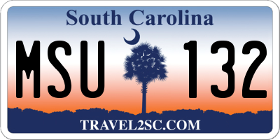 SC license plate MSU132