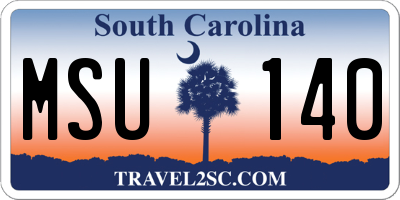 SC license plate MSU140