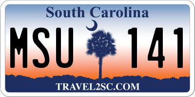 SC license plate MSU141