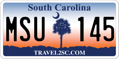 SC license plate MSU145