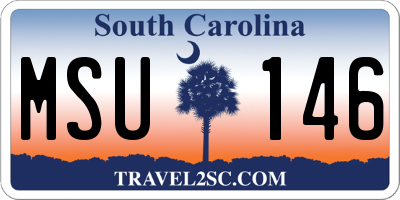 SC license plate MSU146
