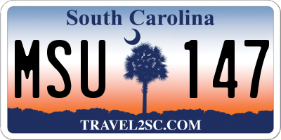 SC license plate MSU147