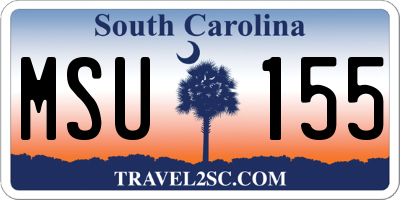 SC license plate MSU155