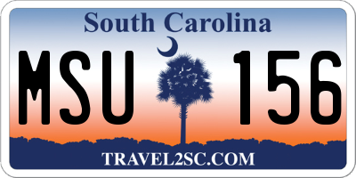 SC license plate MSU156