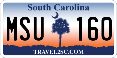 SC license plate MSU160