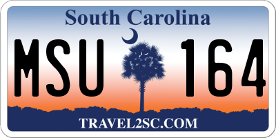 SC license plate MSU164