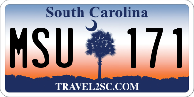 SC license plate MSU171