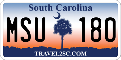 SC license plate MSU180