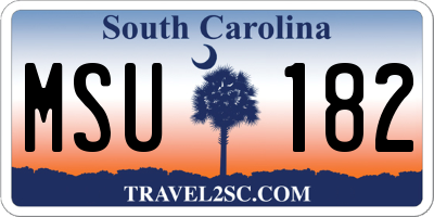 SC license plate MSU182