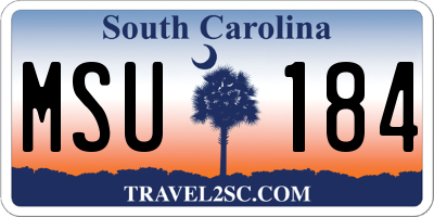 SC license plate MSU184