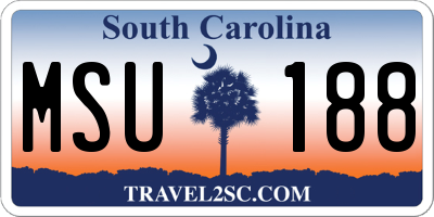 SC license plate MSU188