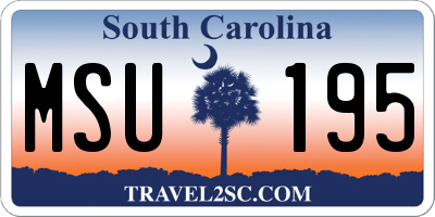 SC license plate MSU195
