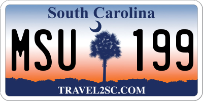 SC license plate MSU199