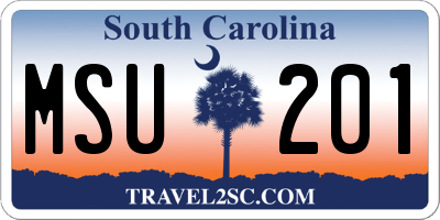 SC license plate MSU201